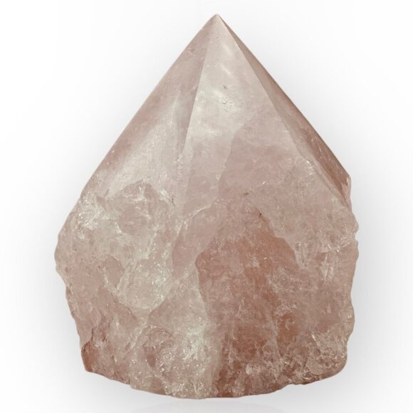 Rose Quartz Crystal Generator Point with a Rough Base Polished Point - 534g - Picture 15 of 15